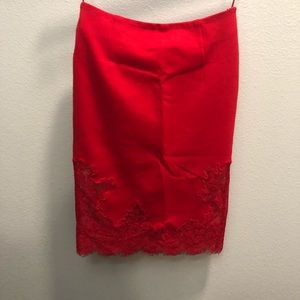 Red pencil skirt